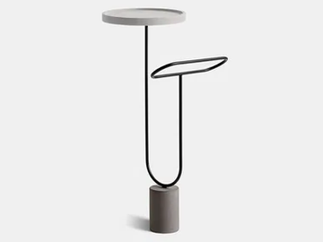 Towel rack - Standing metal towel rack with side table by Pirovano