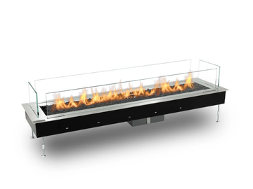 GALAXY INSERT - Built-in gas outdoor glass and steel fireplace by Planika