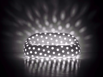 AIRBALL - 3 seater polyethylene garden sofa with light by Plust