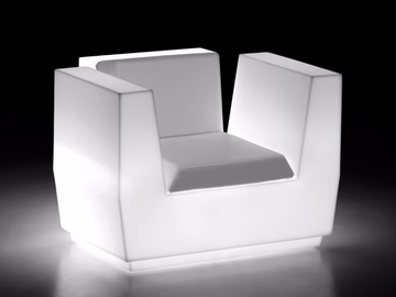 BIG CUT LIGHT - Polyethylene armchair with light with armrests by Plust