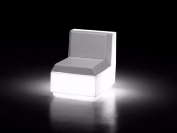 BIG CUT MODULE LIGHT - Polyethylene garden armchair with light by Plust