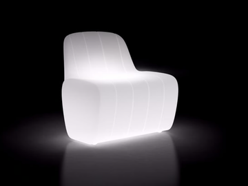 JETLAG CHAIR LIGHT - Polyethylene garden armchair with light by Plust