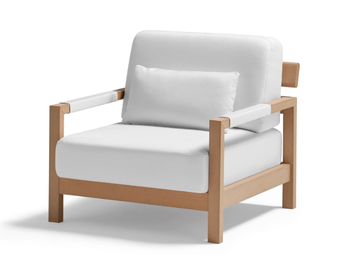 KUBIK - Fabric garden armchair with armrests by POINT