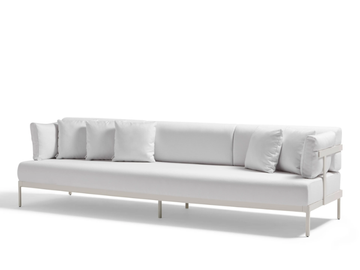 LEGACY - 4 seater powder coated aluminium and fabric garden sofa by POINT