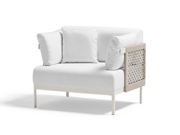 LEGACY - Rope and fabric garden armchair with armrests by POINT
