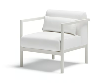 ORIGIN - Fabric garden armchair with armrests by POINT