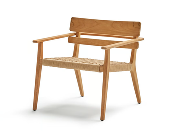 PARALEL - Garden teak easy chair with armrests by POINT