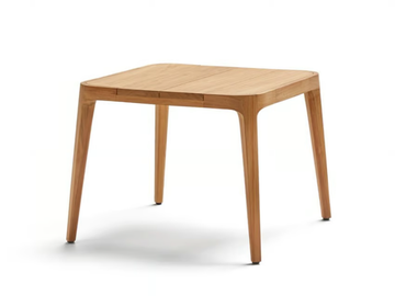 PARALEL - Square teak garden side table by POINT