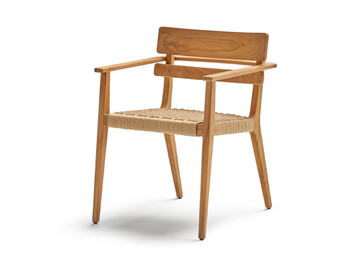 PARALEL - Teak garden chair with armrests by POINT