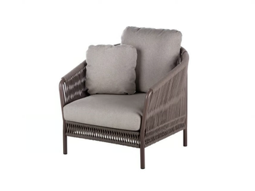 WEAVE - Rope garden armchair with armrests by POINT