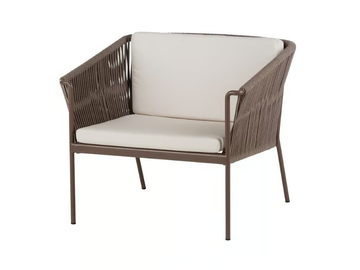 WEAVE - Rope garden armchair with armrests by POINT