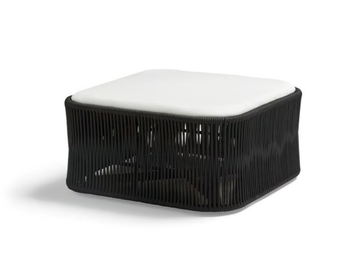 WEAVE - Square rope garden pouf by POINT