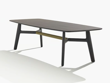 CURVE - Rectangular elm table by Poliform