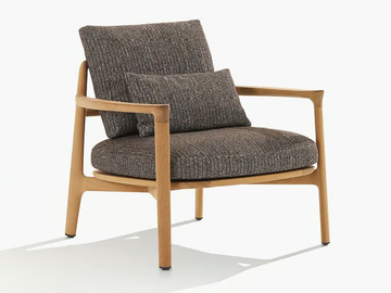 MAGNOLIA - Fabric garden armchair with armrests by Poliform