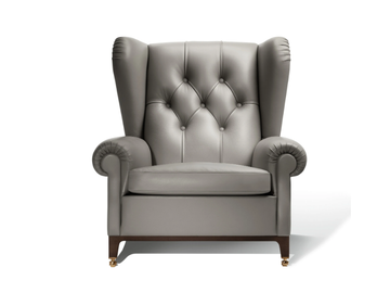2019 - Tufted leather armchair with armrests by Poltrona Frau