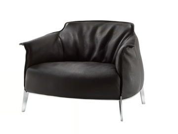 ARCHIBALD GRAN COMFORT - Leather armchair with armrests by Poltrona Frau