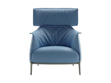 ARCHIBALD - Leather armchair with headrest by Poltrona Frau