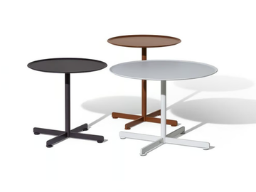 BOB OUTDOOR - Round stainless steel garden side table by Poltrona Frau