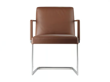 CHANCELLOR CONFERENCE - Cantilever upholstered leather chair with armrests by Poltrona Frau