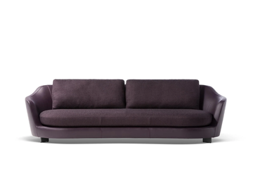 DUO - 3 seater fabric and leather sofa by Poltrona Frau