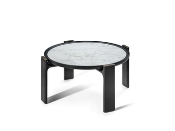 DUO - Round marble coffee table by Poltrona Frau