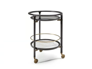 DUO - Wood and glass food trolley by Poltrona Frau
