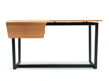 FRED - Tanned leather writing desk by Poltrona Frau