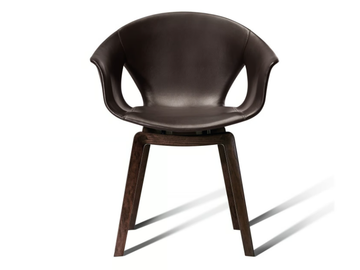 GINGER - Leather chair with armrests by Poltrona Frau