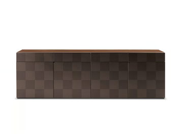 H_O - Leather sideboard with doors by Poltrona Frau