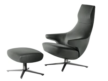 JAY LOUNGE - Bergere armchair with 4-spoke base by Poltrona Frau