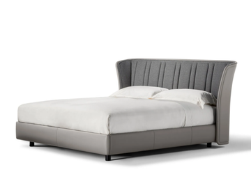 LOLA DARLING - Fabric double bed with upholstered headboard by Poltrona Frau