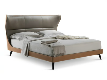MAMY BLUE BED - Tanned leather double bed by Poltrona Frau