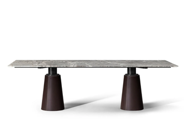MESA DUE - Rectangular dining table with marble top by Poltrona Frau