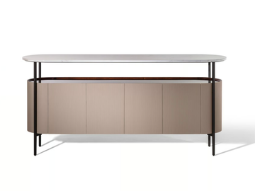 MI - Sideboard covered in leather and marble top by Poltrona Frau