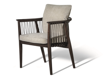 VIOLA - Fabric easy chair with armrests by Poltrona Frau