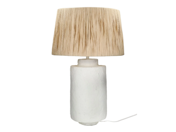 FELISA - Papier mache and raffia table lamp by POMAX
