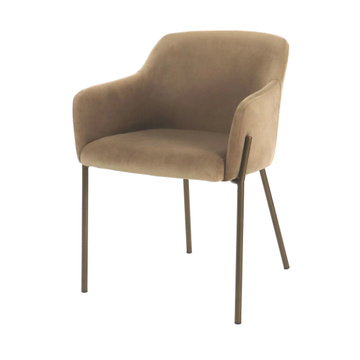 LOUISE - Velvet chair with armrests by POMAX
