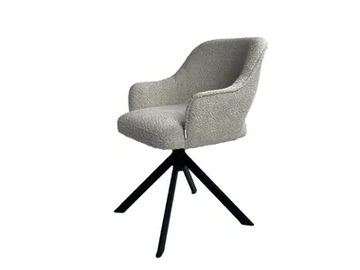 MERCY - Trestle-based upholstered fabric chair with armrests by POMAX