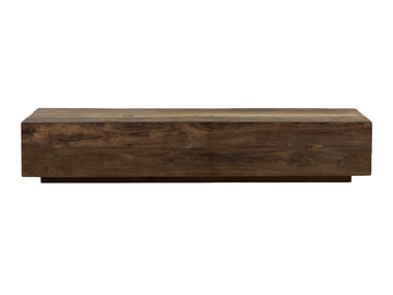 TEMBA - Rectangular low reclaimed wood coffee table by POMAX