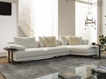 ABACUS - Sectional fabric sofa with chaise longue by Porada