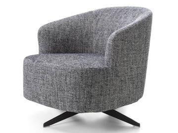 COPINE - Swivel fabric armchair with armrests by Porada