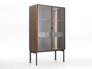 MATICS - Walnut highboard with doors by Porada