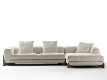 SOFTBAY - 3 seater fabric sofa with chaise longue by Porada