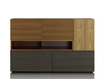 MODERN - Wooden highboard with doors by Porro