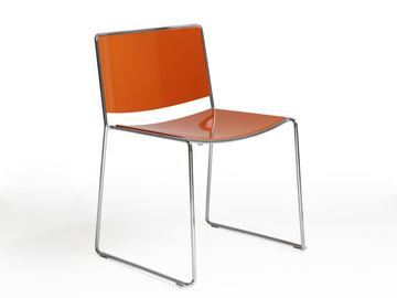 SPINDLE - Sled base multi-layer wood chair by Porro