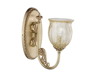 AMANDA 227/A1 - French gold finish wall light with amber crackle glass by Possoni Illuminazione