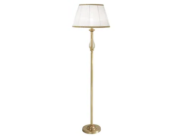 AMANDA 227/P - French gold table lamp with amber crackle glass and shade by Possoni Illuminazione