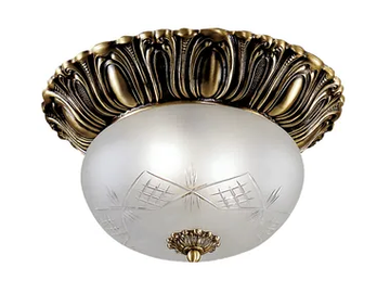 AMELIA 206/25 - Antique Brass ceiling light with glass by Possoni Illuminazione