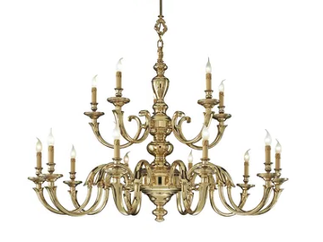 AMOS 260/10+5 - Polished Brass chandelier by Possoni Illuminazione