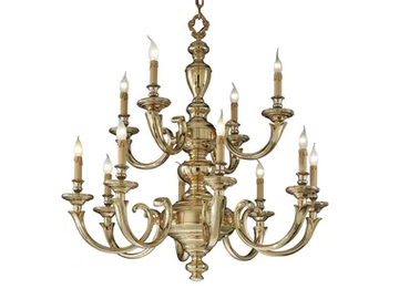 AMOS 260/8+4 - Polished Brass chandelier by Possoni Illuminazione